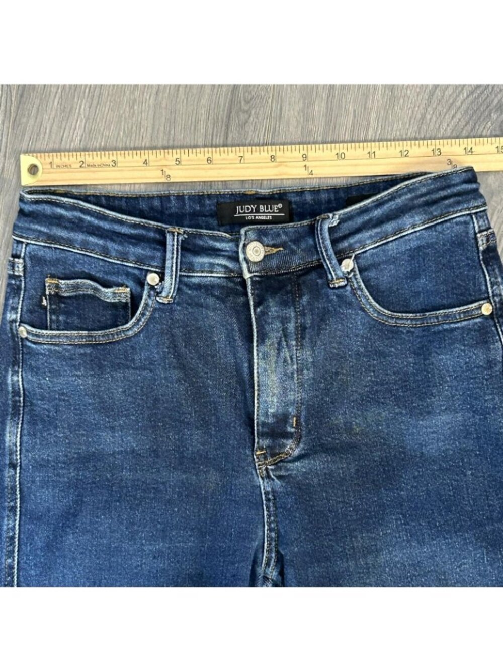 Judy Blue Straight Jeans Womens 9/29 Dark Wash Tummy Control Stretch Denim 88575 - Picture 9 of 13
